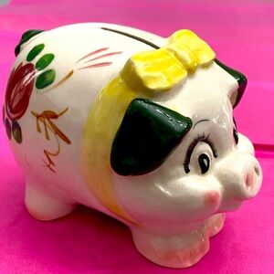 VINTAGE HAND PAINTED PORCELAIN “PIGGY BANK”